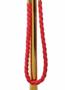 Arany kordonoszlop burgundi kötéllel