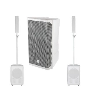 RCF Evox JMix & J8 + Electro-Voice ELX-200-10P – Fehér hangfaloszlop rendszer beépített keverővel